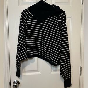 NWT All Saints striped split turtleneck sweater, Medium